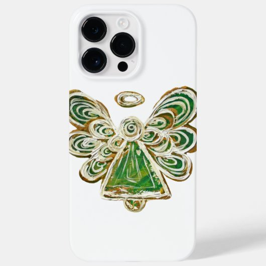 Groene Guardian Angel Art Aangepaste iPhone Case (Achterkant)