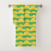 Groene Gulzige Alligator Krokodil Dier Bad Handdoek (Insitu)