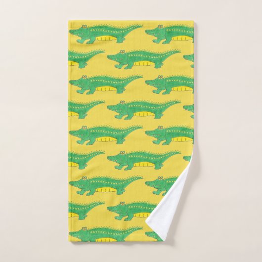 Groene Gulzige Alligator Krokodil Dier Bad Handdoek (Handdoek)