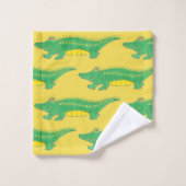 Groene Gulzige Alligator Krokodil Dier Bad Handdoek (Wasdoekje)