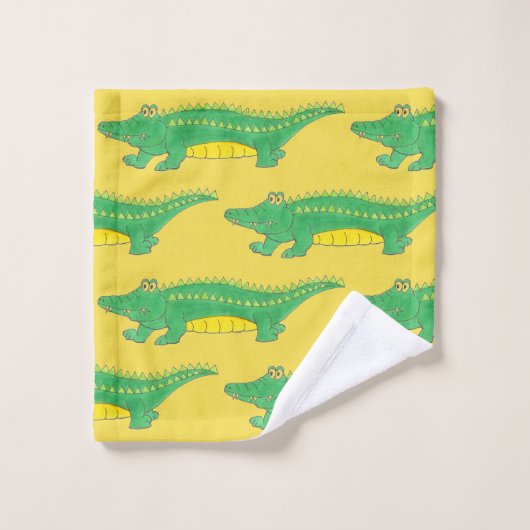Groene Gulzige Alligator Krokodil Dier Bad Handdoek (Wasdoekje)
