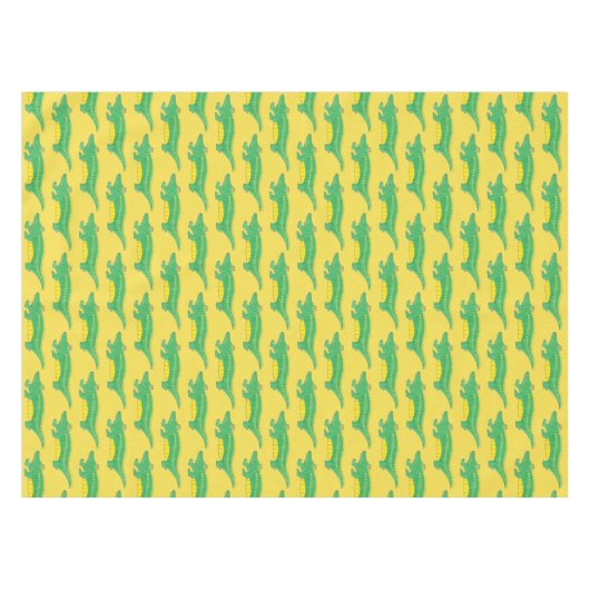 Groene Gulzige Alligator Krokodil Dier Tafelkleed (Voorkant (Horizontaal))