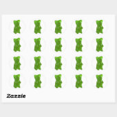 Groene Gummy Beer Snoep Ronde Sticker (Vel)