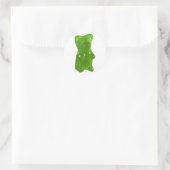 Groene Gummy Beer Snoep Ronde Sticker (Tas)
