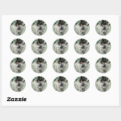 groene Gypsophila foto bruiloft Dank u Ronde Sticker (Vel)