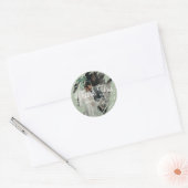 groene Gypsophila foto bruiloft Dank u Ronde Sticker (Envelop)