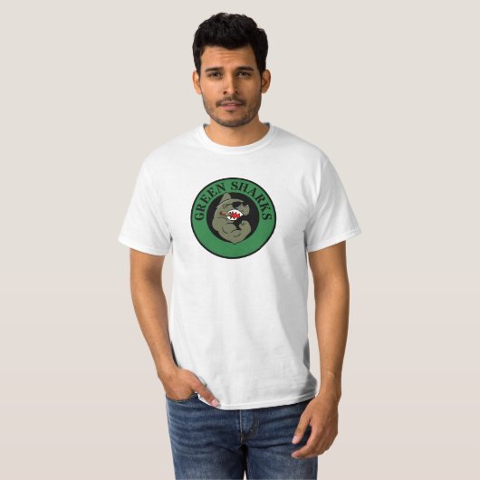 groene haaien shirt donkergroene omtrek (Voorkant volledig)