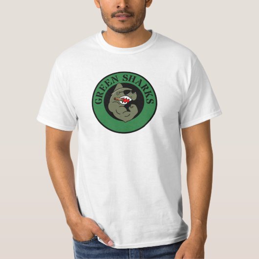 groene haaien shirt donkergroene omtrek (Voorkant)