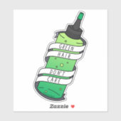 Groene haarverf fles grappige cartoon sticker (Vel)