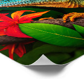 Groene hagedis in het regenwoud poster (Hoek)