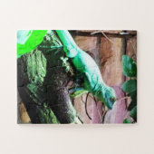 Groene hagedis legpuzzel (Horizontaal)