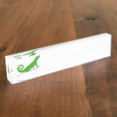 Groene hagedis naambordje (Zijkant)