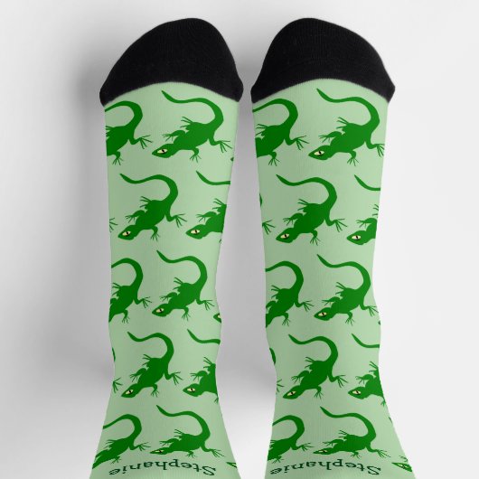 Groene Hagedis Ontwerp Persoonlijk Sokken (Top)