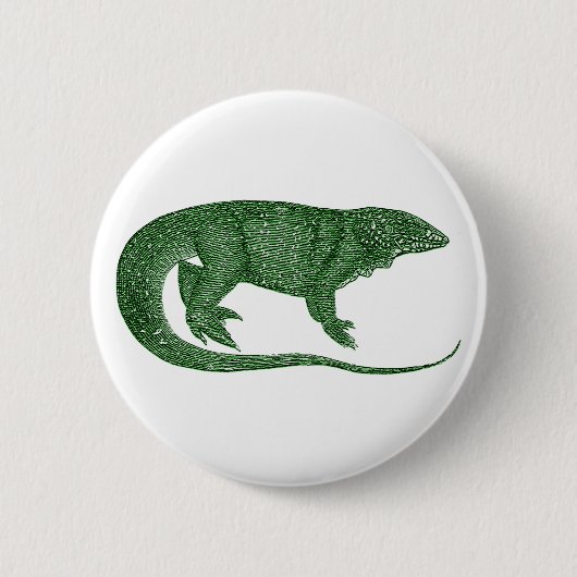  groene hagedis ronde button 5,7 cm (Voorkant)