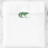 groene hagedis ronde sticker (Tas)