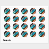 Groene hagedis ronde sticker (Vel)