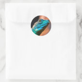 Groene hagedis ronde sticker (Tas)