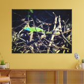 Groene hagedis stretched canvas afdrukken (Insitu (Woonkamer))