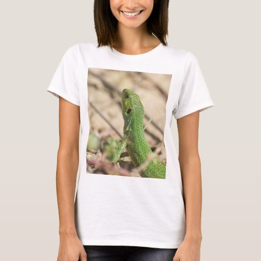 Groene hagedis t-shirt (Voorkant)