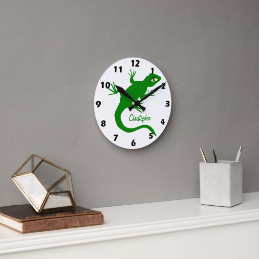 Groene Hagedisontwerp Persoonlijk Ronde Klok (Kantoor)