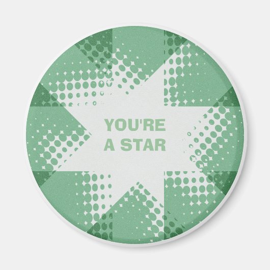 groene halftone ster magneet (Voorkant)