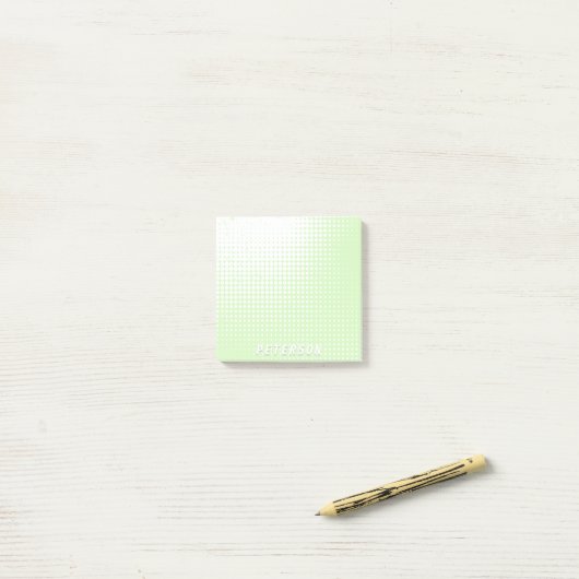 Groene halftoongradiënt, aangepaste naam pasta-gro post-it® notes (Op bureau)