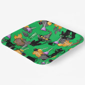 GROENE HALLOEEN MET KUTE ZWARTE VANGSTEN PAPIEREN BORDJE (Gebogen)