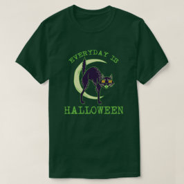 Groene Halloween Cat-Elke dag is Halloween T-shirt