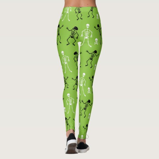 GROENE HALLOWEEN DANCING SKELETONS LEGGINGS (Achterkant)