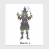 Groene Halloween Heks Sticker (Vel)