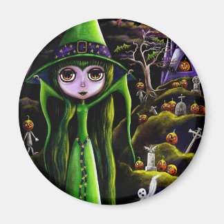 Groene Halloween Heksenmagneet Magneet