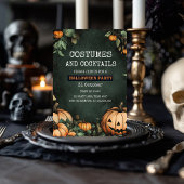 Groene Halloween Party Uitnodiging met Pompoen