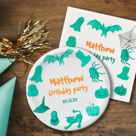 Groene Halloween-thema verjaardagsfeestje Paper Bo Papieren Bordje