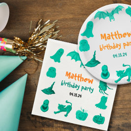 Groene Halloween verjaardagsfeest Papier servet
