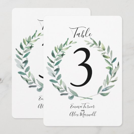 Groene halsband van takken | Nummerkaartjes voor d Kaart (Voorkant / Achterkant)