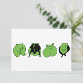Groene hamster Butts Bedankkaart (Staand voorkant)