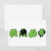 Groene hamster Butts Bedankkaart (Voorkant / Achterkant)