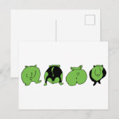 Groene hamster Butts Briefkaart (Voorkant / Achterkant)