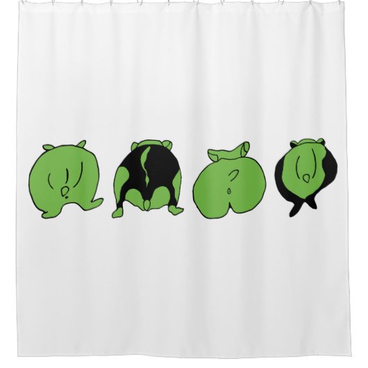 Groene hamster Butts Douchegordijn (Voorkant)