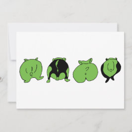 Groene hamster Butts Feestdagenkaart