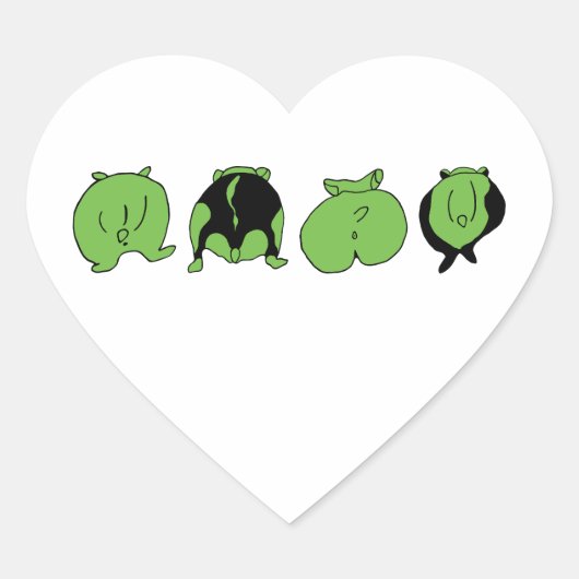 Groene hamster Butts Hart Sticker (Voorkant)