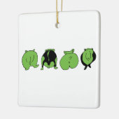 Groene hamster Butts Keramisch Ornament (Links)