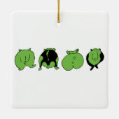 Groene hamster Butts Keramisch Ornament (Achterkant)