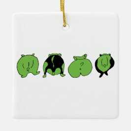 Groene hamster Butts Keramisch Ornament