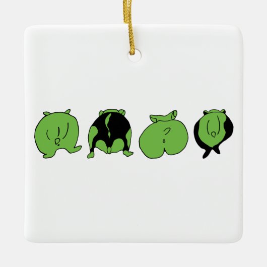 Groene hamster Butts Keramisch Ornament (Voorkant)