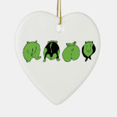 Groene hamster Butts Keramisch Ornament (Rechts)