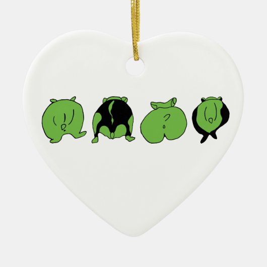 Groene hamster Butts Keramisch Ornament (Voorkant)