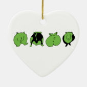 Groene hamster Butts Keramisch Ornament (Achterkant)
