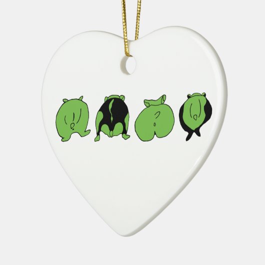Groene hamster Butts Keramisch Ornament (Links)