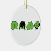 Groene hamster Butts Keramisch Ornament (Rechts)